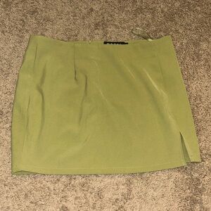 Motel Rocks Olive Green Skirt with Split Hem | Size Medium